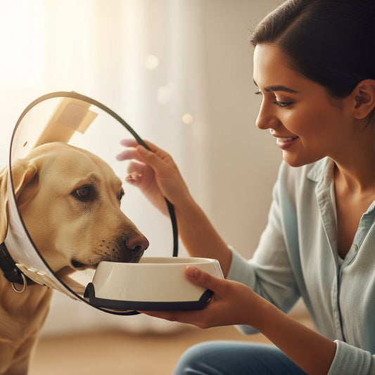 The "Cone of Shame" and Eating: How to Help Your Dog Eat Comfortably